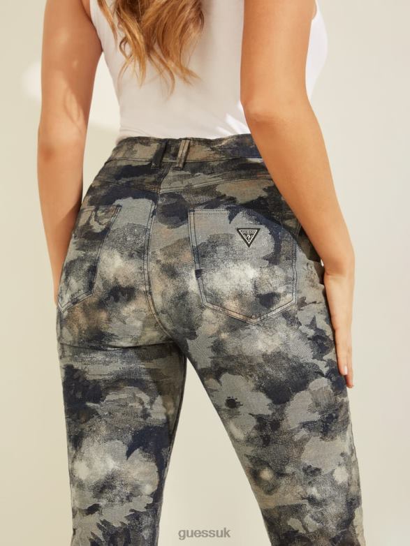 GUESS Women 1981 Metallic Floral Skinny Jeans Heze Apparel V28V6237