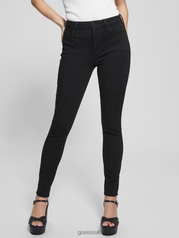 GUESS Women 1981 Skinny Jeans Overdye Black Apparel V28V6154