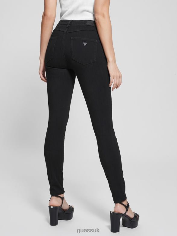 GUESS Women 1981 Skinny Jeans Overdye Black Apparel V28V6154