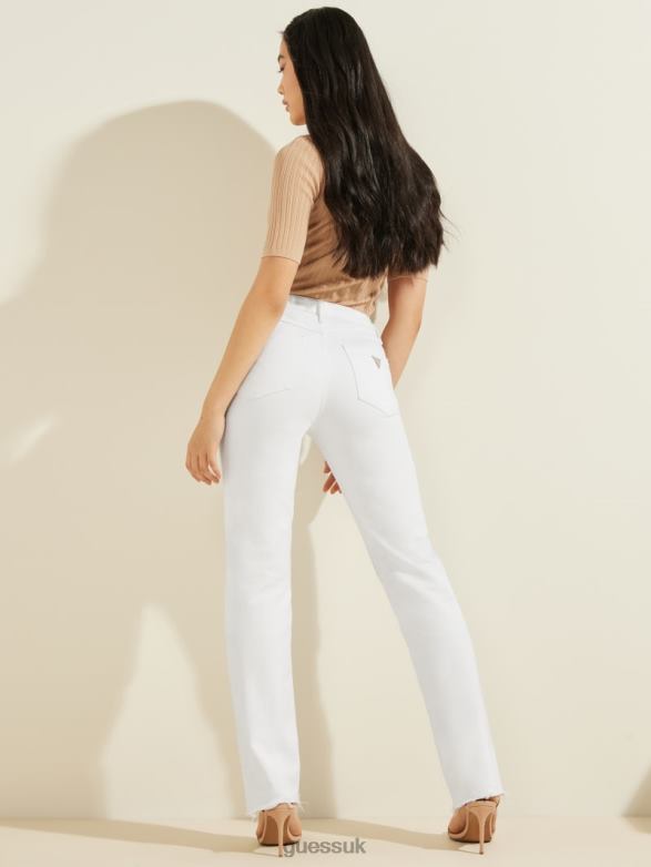 GUESS Women 1981 Straight Jeans Pure White Multi Apparel V28V6209