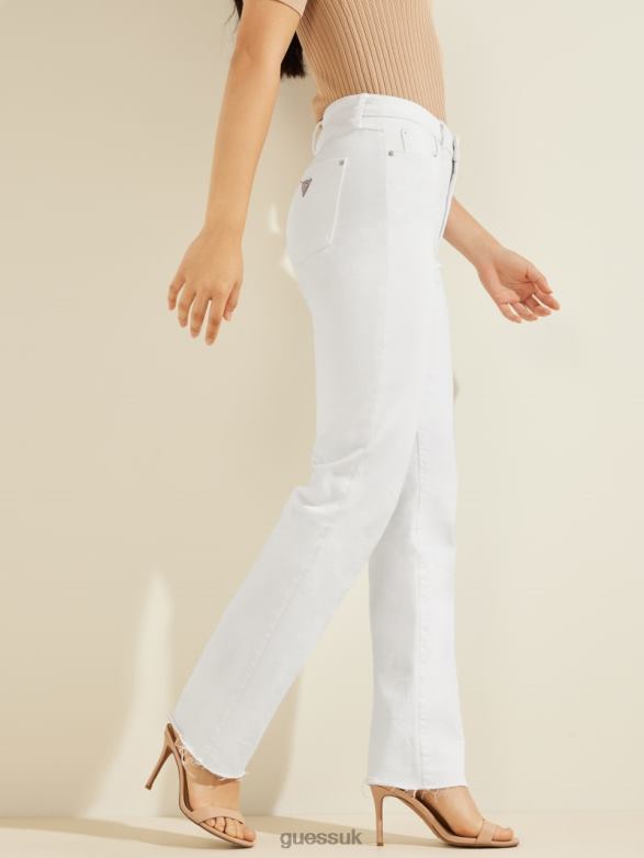 GUESS Women 1981 Straight Jeans Pure White Multi Apparel V28V6209