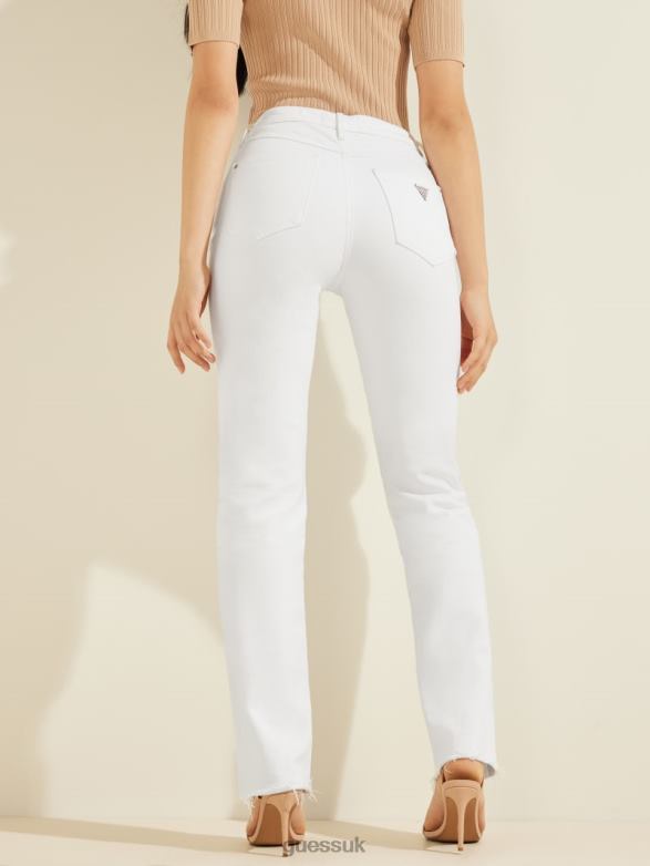 GUESS Women 1981 Straight Jeans Pure White Multi Apparel V28V6209