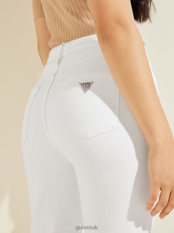 GUESS Women 1981 Straight Jeans Pure White Multi Apparel V28V6209