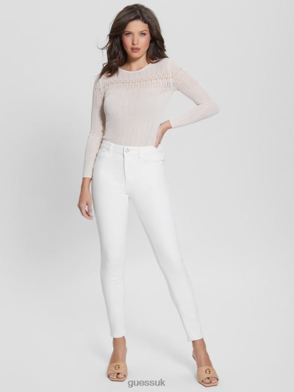 GUESS Women Alpha High-Rise Skinny Jeans Pure White Apparel V28V6104