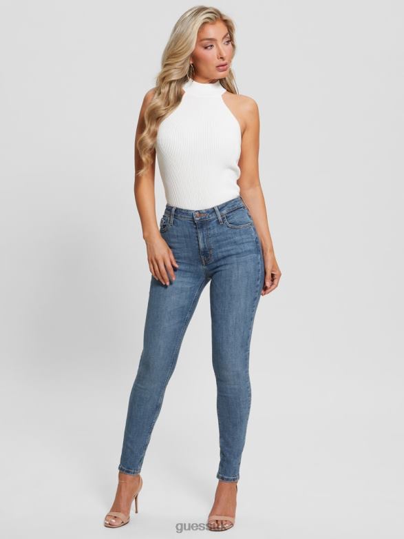 GUESS Women Alpha High-Rise Skinny Jeans Whitehaven Indigo Apparel V28V626