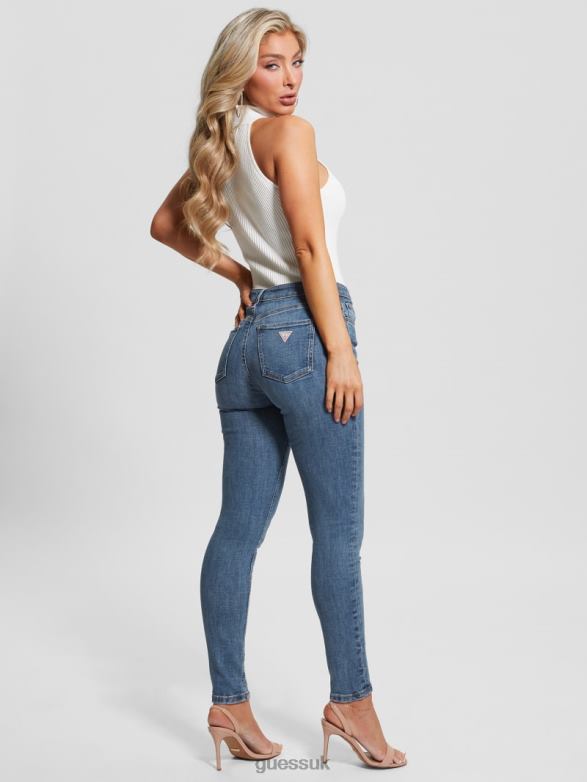 GUESS Women Alpha High-Rise Skinny Jeans Whitehaven Indigo Apparel V28V626