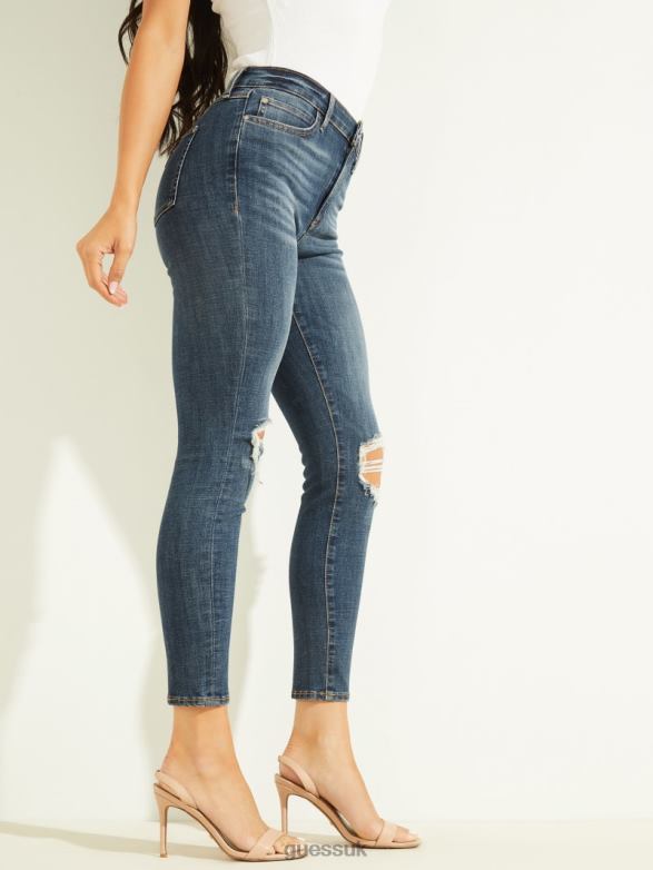 GUESS Women Eco 1981 Destroyed Skinny Jeans Argo Destroy Apparel V28V662