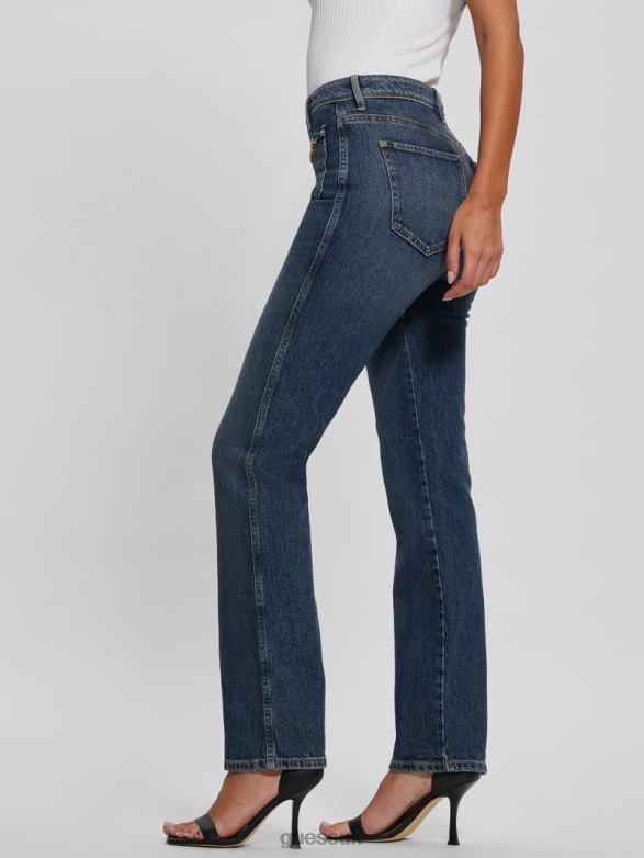 GUESS Women Eco 1981 High-Rise Straight Jeans Koipond Blue Apparel V28V659
