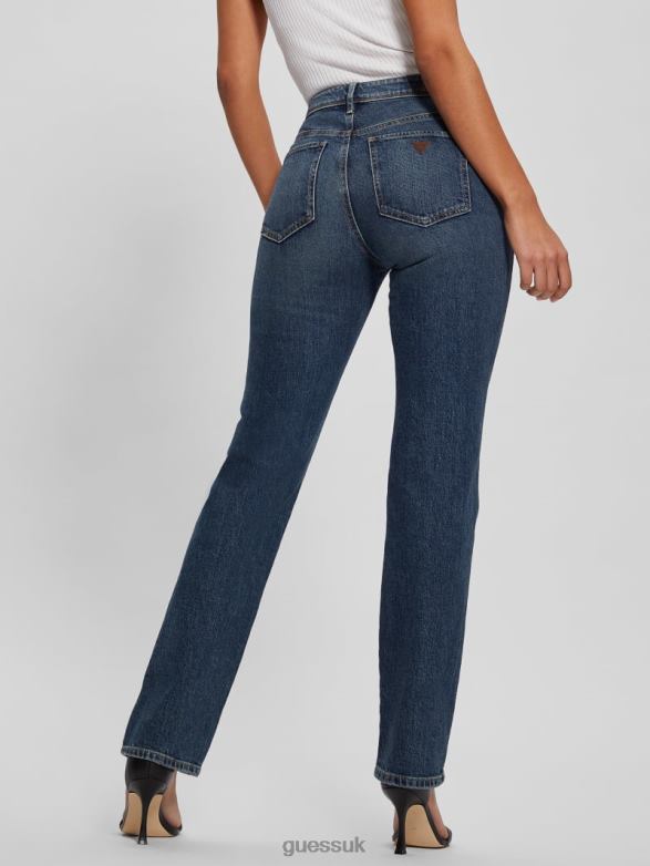 GUESS Women Eco 1981 High-Rise Straight Jeans Koipond Blue Apparel V28V659