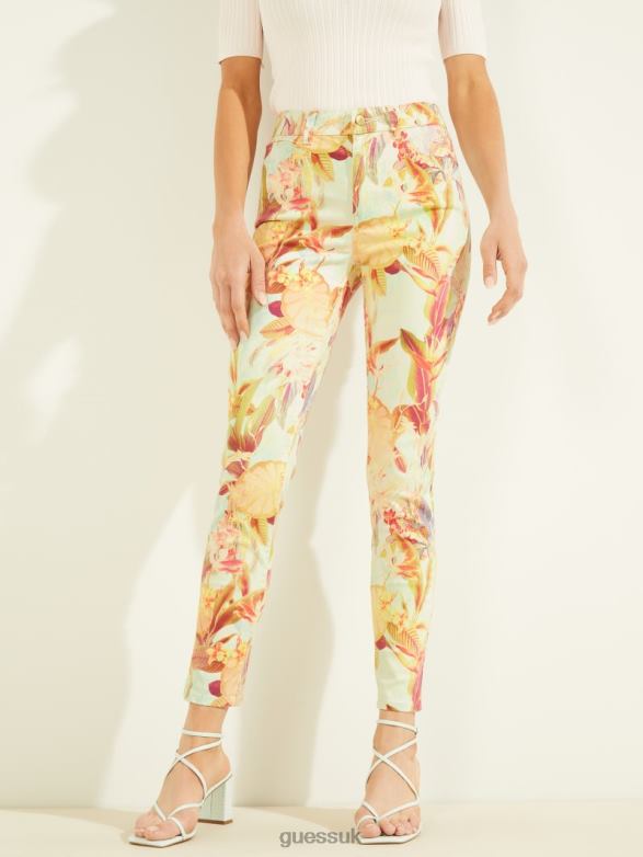 GUESS Women Eco 1981 Painted Floral Skinny Jeans Miraflores Print Apparel V28V6196