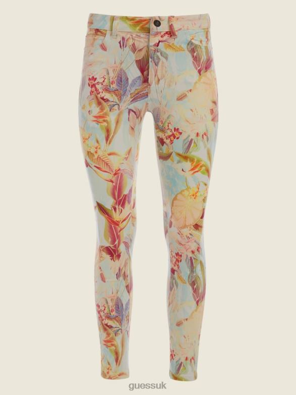 GUESS Women Eco 1981 Painted Floral Skinny Jeans Miraflores Print Apparel V28V6196