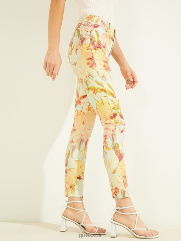 GUESS Women Eco 1981 Painted Floral Skinny Jeans Miraflores Print Apparel V28V6196