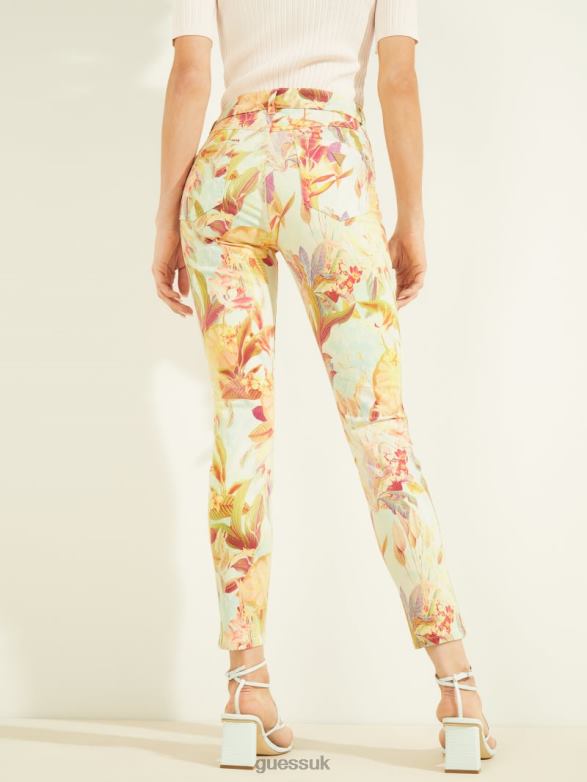 GUESS Women Eco 1981 Painted Floral Skinny Jeans Miraflores Print Apparel V28V6196
