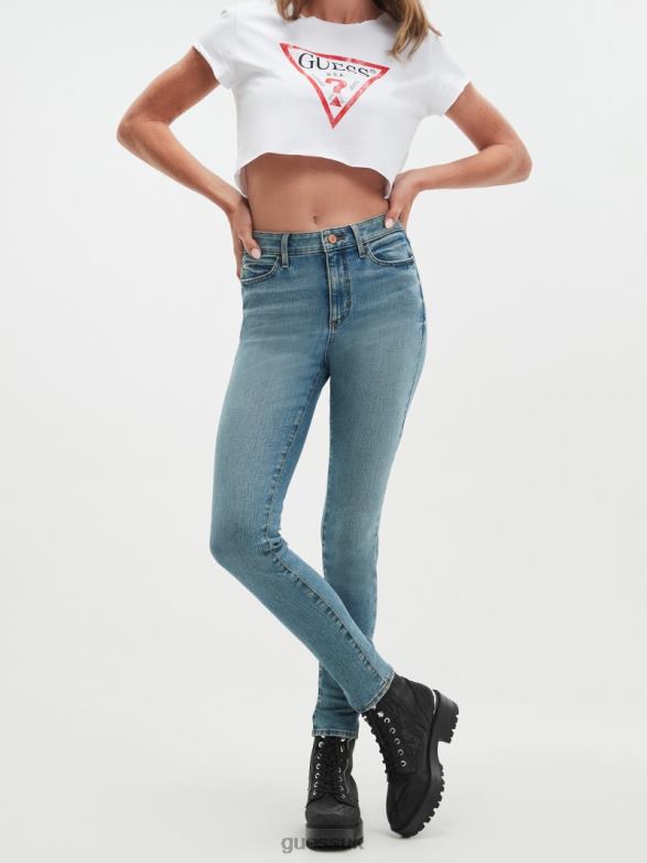GUESS Women Eco 1981 Skinny Jeans Zircon Blue Apparel V28V6182