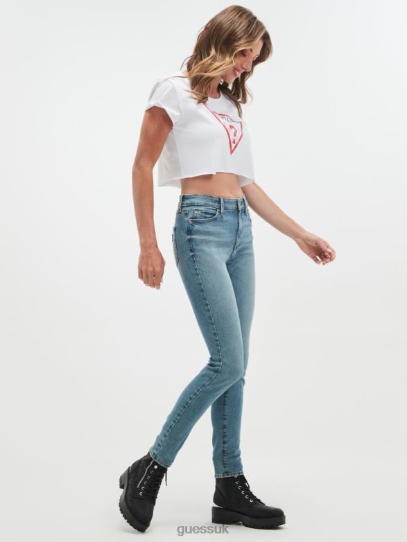 GUESS Women Eco 1981 Skinny Jeans Zircon Blue Apparel V28V6182