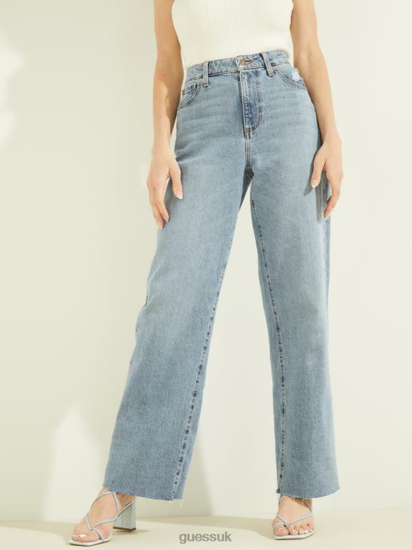 GUESS Women Eco '90s High-Rise Boyfriend Jeans Venice Sea Wash Apparel V28V693