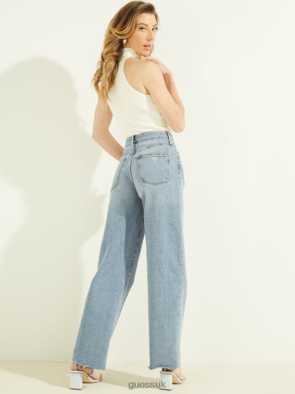 GUESS Women Eco '90s High-Rise Boyfriend Jeans Venice Sea Wash Apparel V28V693