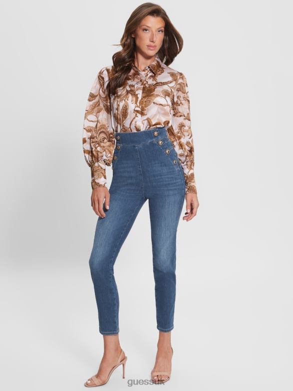 GUESS Women Eco Gwenny Skinny Jeans Plume Mid Apparel V28V6116