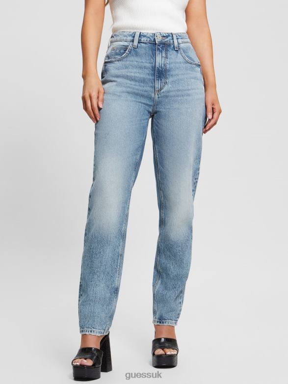 GUESS Women Eco High-Rise Mom Jeans Boo Relaxed Apparel V28V658
