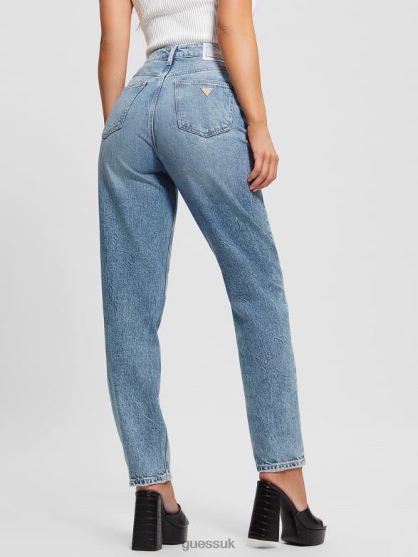 GUESS Women Eco High-Rise Mom Jeans Boo Relaxed Apparel V28V658
