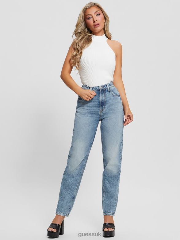 GUESS Women Eco High-Rise Mom Jeans Boo Relaxed Apparel V28V658