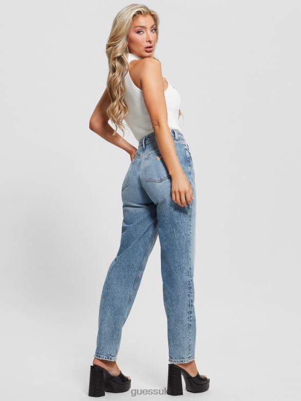 GUESS Women Eco High-Rise Mom Jeans Boo Relaxed Apparel V28V658