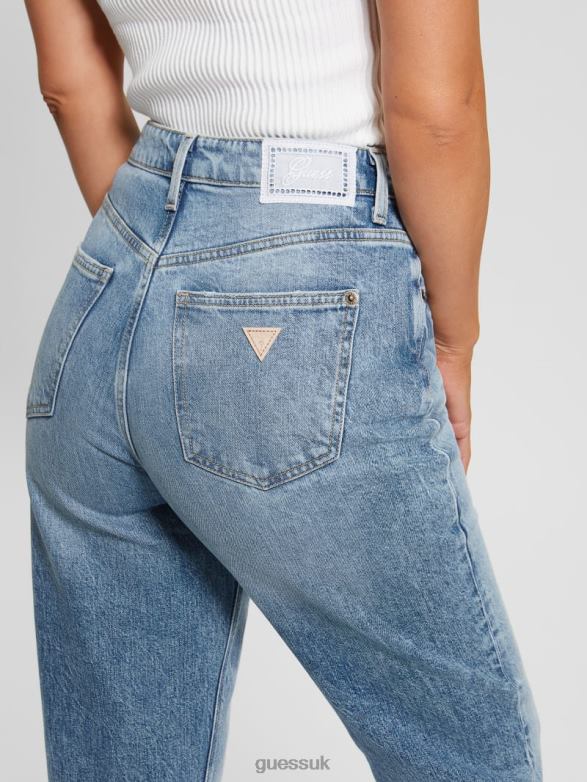 GUESS Women Eco High-Rise Mom Jeans Boo Relaxed Apparel V28V658