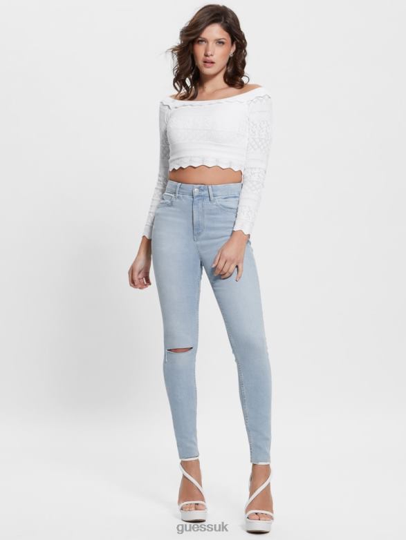 GUESS Women Eco Icon High-Rise Skinny Jeans Celestite Indigo Apparel V28V669