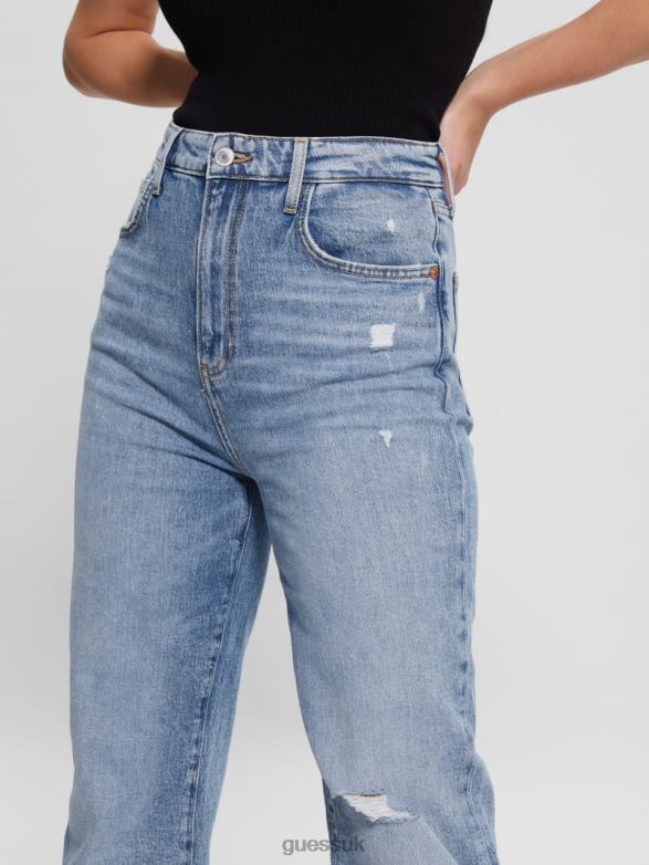 GUESS Women Eco Melrose Distressed Jeans Target Blue Apparel V28V6101