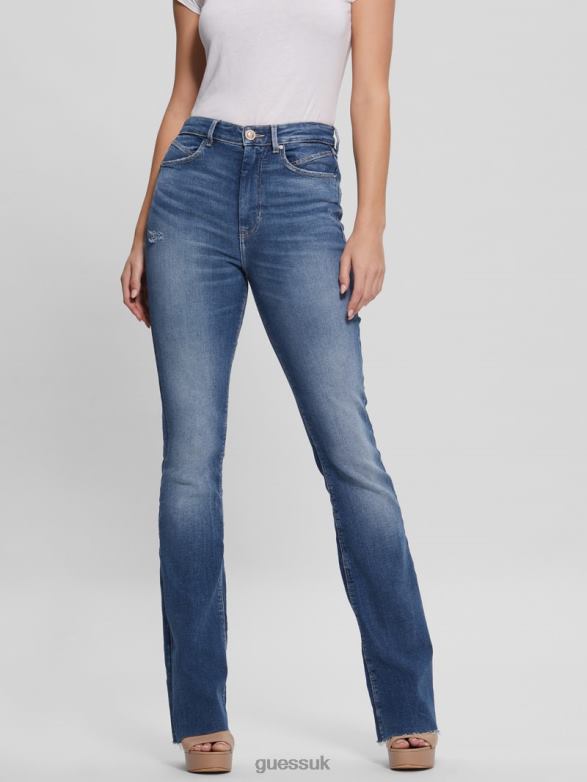GUESS Women Eco Pop '70s Flared Jeans Calicycle Mid Apparel V28V644