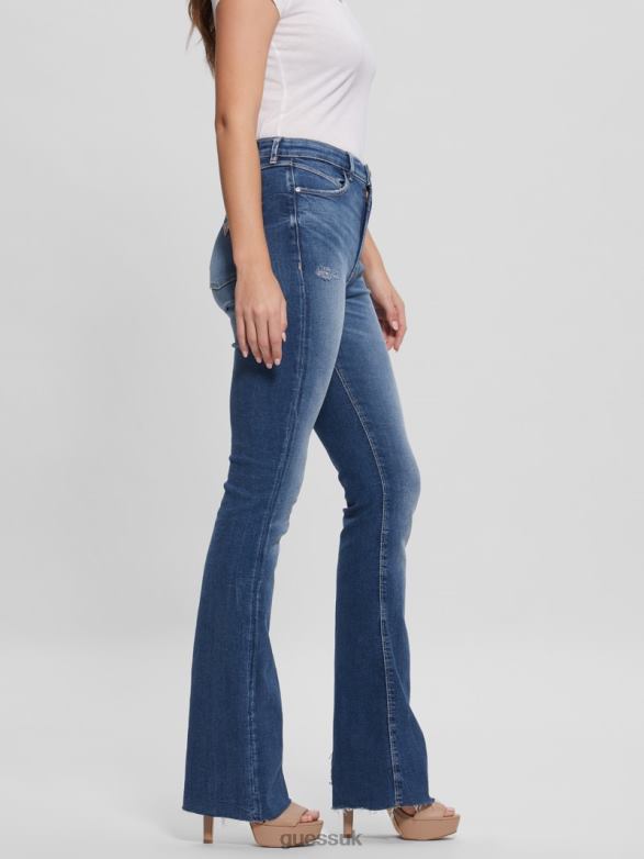 GUESS Women Eco Pop '70s Flared Jeans Calicycle Mid Apparel V28V644