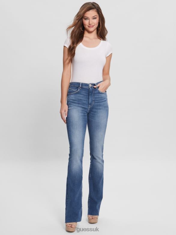 GUESS Women Eco Pop '70s Flared Jeans Calicycle Mid Apparel V28V644