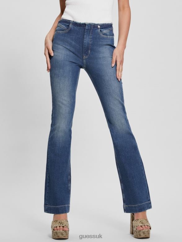 GUESS Women Eco Pop '70s Frayed Flared Jeans The Lima Apparel V28V639