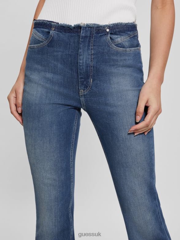 GUESS Women Eco Pop '70s Frayed Flared Jeans The Lima Apparel V28V639