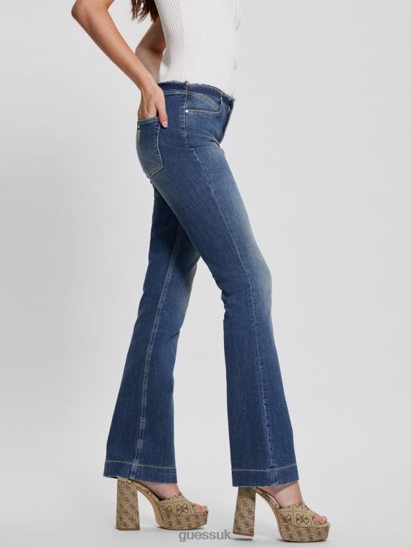 GUESS Women Eco Pop '70s Frayed Flared Jeans The Lima Apparel V28V639