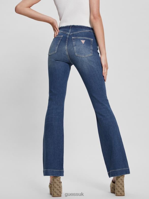 GUESS Women Eco Pop '70s Frayed Flared Jeans The Lima Apparel V28V639