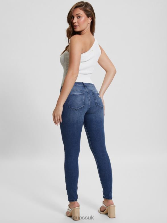 GUESS Women Eco Power Skinny Jeans Mystic Blue Wash Apparel V28V637