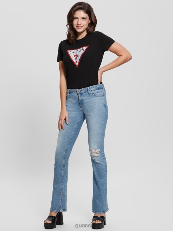 GUESS Women Eco Ryder Low-Rise Flare Jeans Cali Blues Apparel V28V6100