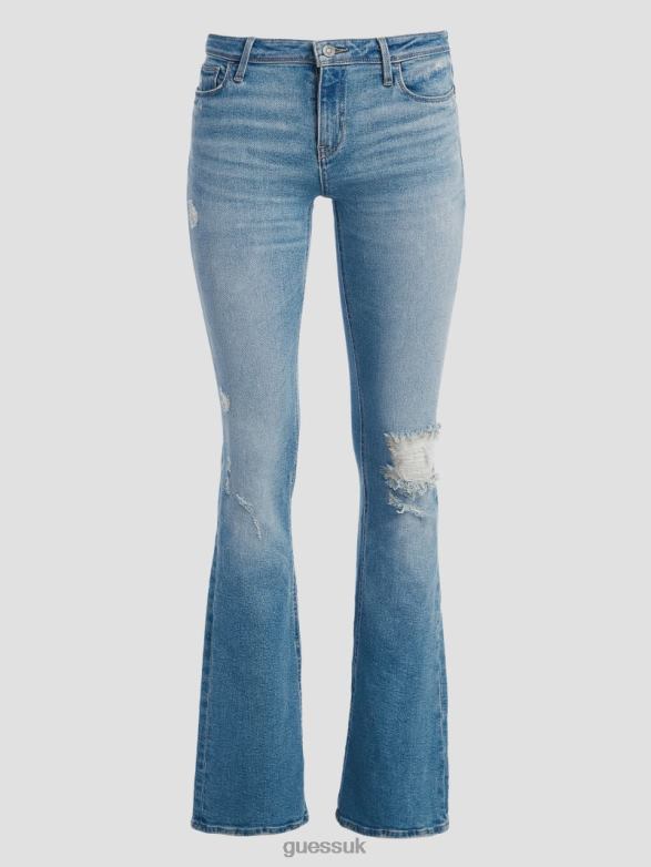 GUESS Women Eco Ryder Low-Rise Flare Jeans Cali Blues Apparel V28V6100