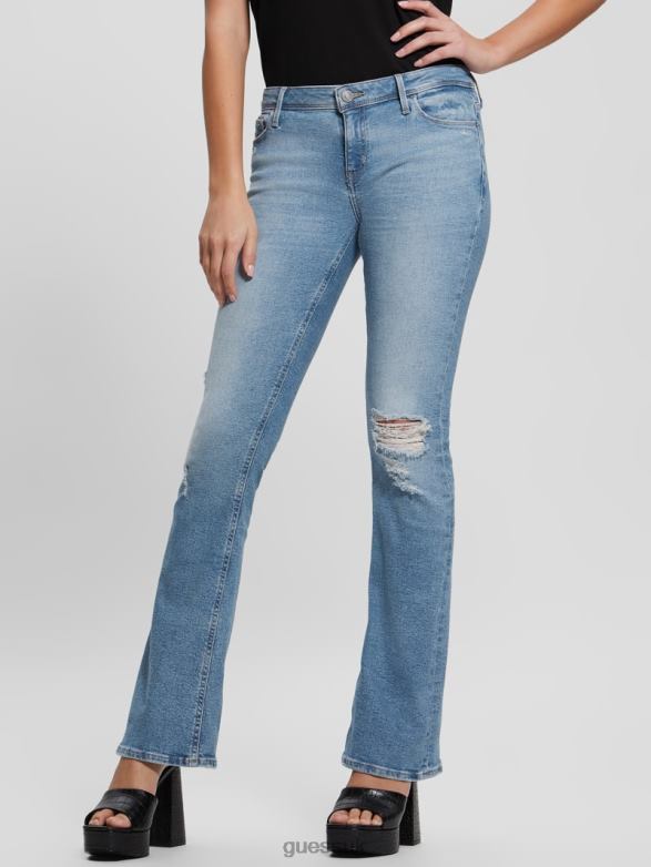 GUESS Women Eco Ryder Low-Rise Flare Jeans Cali Blues Apparel V28V6100