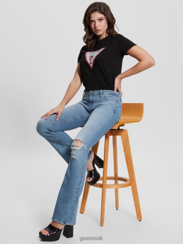 GUESS Women Eco Ryder Low-Rise Flare Jeans Cali Blues Apparel V28V6100