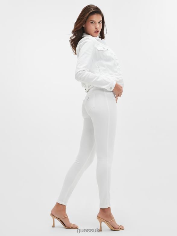 GUESS Women Eco Sexy Curve Mid-Rise Jeans Optic White Rinse Apparel V28V6138