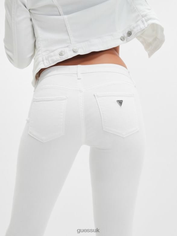 GUESS Women Eco Sexy Curve Mid-Rise Jeans Optic White Rinse Apparel V28V6138
