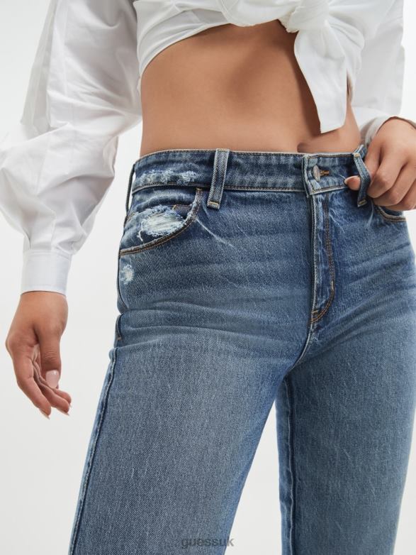GUESS Women Eco Sexy Straight Jeans Blue Vibrations Apparel V28V645