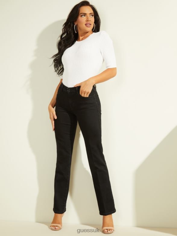 GUESS Women Eco Sexy Straight Jeans Carrie Black Apparel V28V6229