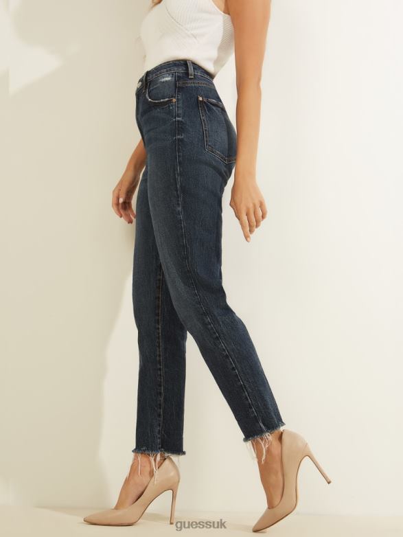 GUESS Women Eco Slim Mom Jeans Rubicon Dark Apparel V28V6204