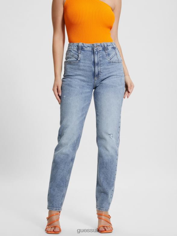 GUESS Women Eco Tapered Cut Mom Jeans Theatre Apparel V28V61