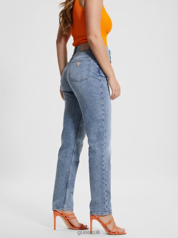 GUESS Women Eco Tapered Cut Mom Jeans Theatre Apparel V28V61