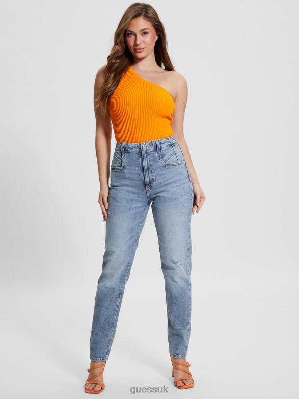 GUESS Women Eco Tapered Cut Mom Jeans Theatre Apparel V28V61