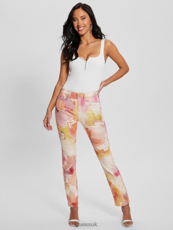 GUESS Women Girly Floral Skinny Jeans Metro Flower Apparel V28V691